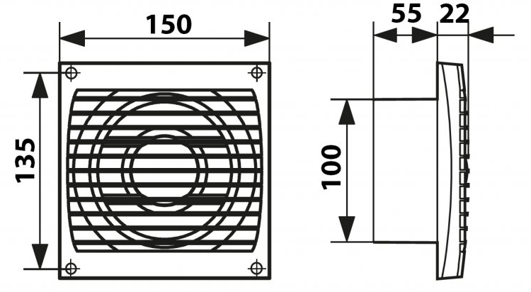 Ventilátor 100 ELKE