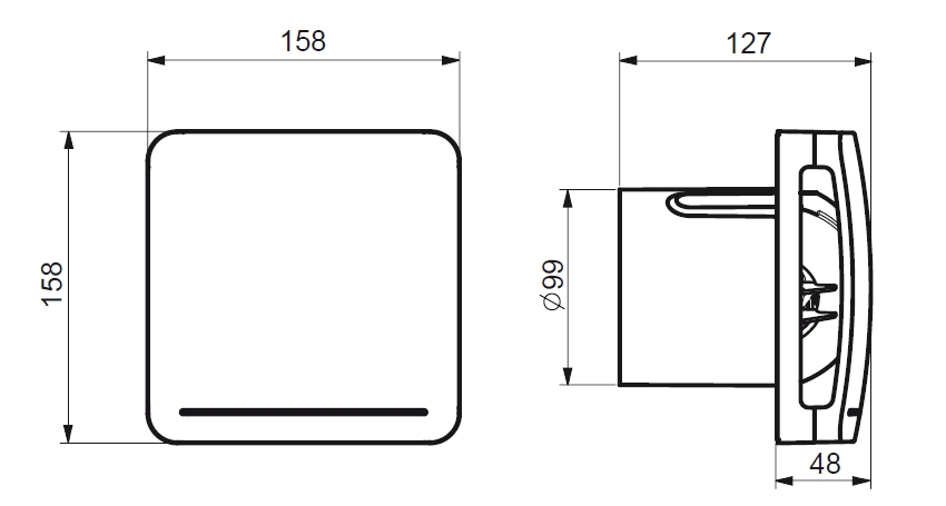 Radiální ventilátor ECOAIR DESIGN H ECOWATT