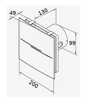 Ventilátor do sprchového koutu QUIET WATTER STYLE 100 s hliníkovým panelem a časovačem