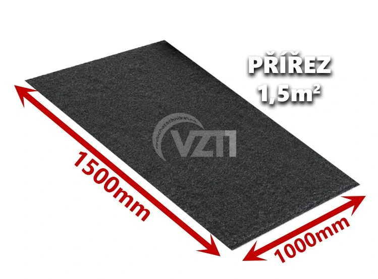 Filtrační tkanina G4 s aktivním uhlím (Přířez 1,5m2)