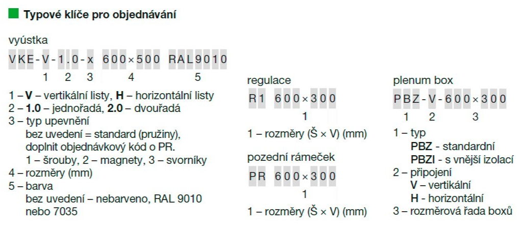Vyústka komfortní jednořadá 300x300 H