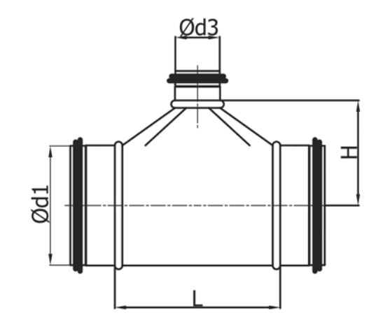 Odbočka TSC jednostranná 90° 710 - 315