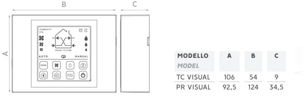 Nástěnný ovladač PR CO2 Active Ghost/Tempero