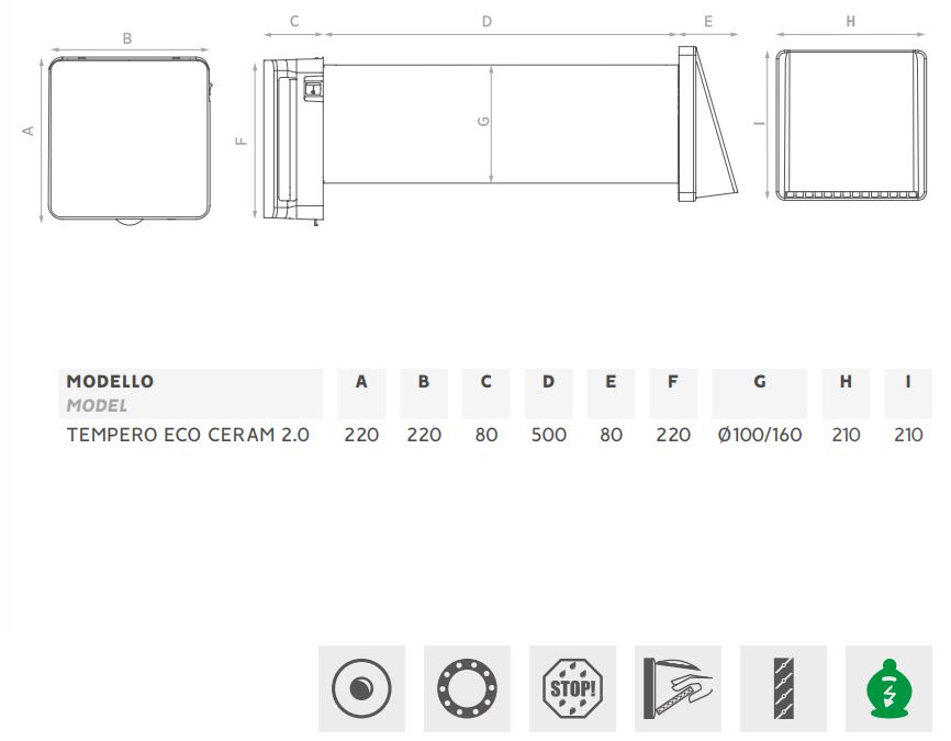 Decentrální rekuperační jednotka Tempero Eco Ceram 2.0 Base 100