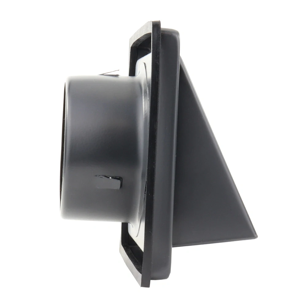 Nerez větrací mřížka čtvercová SUPER BLACK 100 se stříškou, přírubou a klapkou