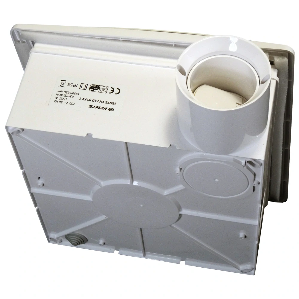 Vysokotlaký ventilátor do koupelny se zpětnou klapkou (vertikální napojení)