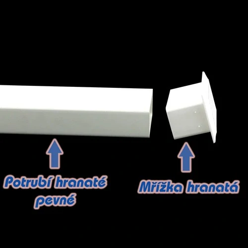 PVC větrací mřížka hranatá s regulací pro zakončení vzduchovodu 204x60 mm