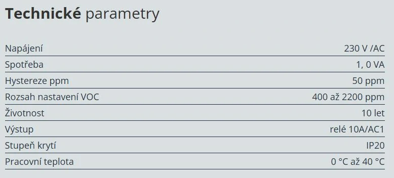 Čidlo kvality vzduchu