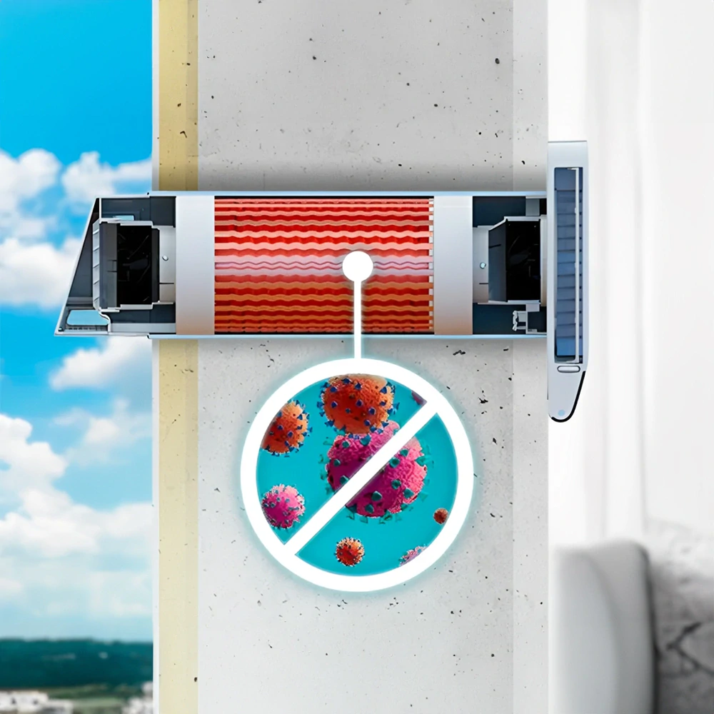 Lokální pokojová rekuperace BRISE 160 PROFI s protiproudým výměníkem, Wi-Fi a senzory CO2 / VOC