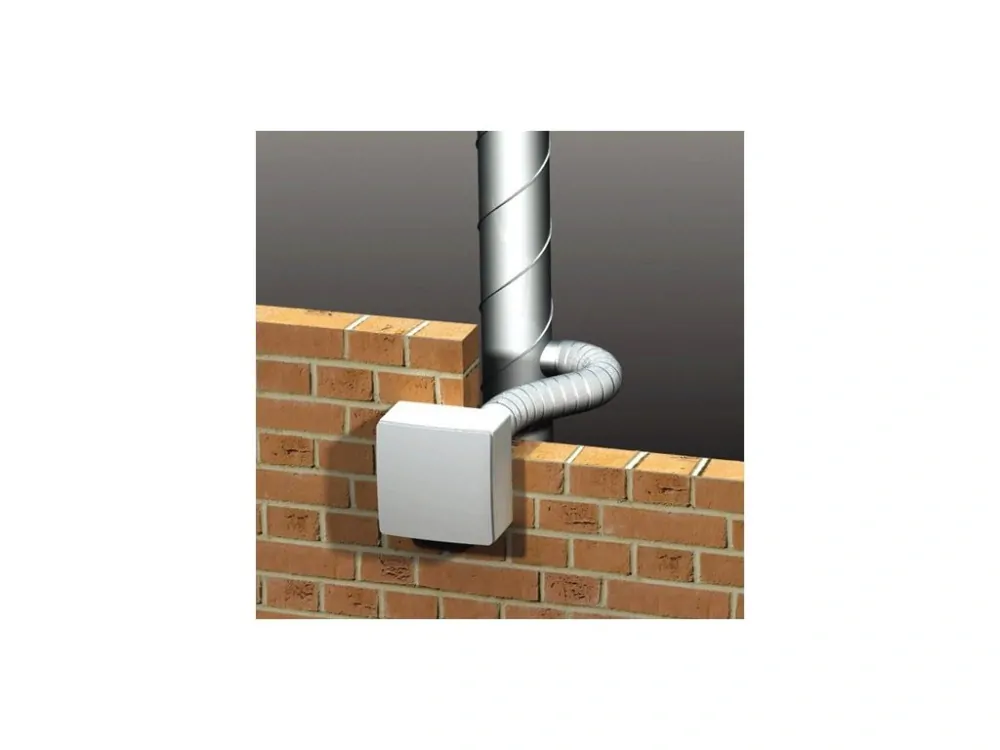 Vysokotlaký ventilátor do koupelny se zpětnou klapkou (horizontální napojení)