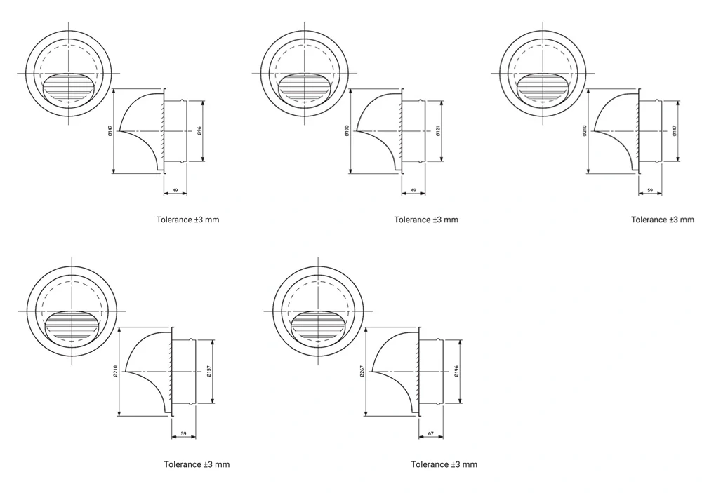 Větrací mřížka se sítem SUPER BLACK 125 (nerez)
