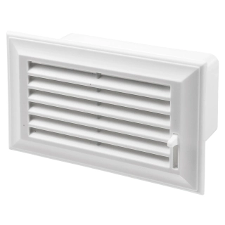 PVC větrací mřížka hranatá s regulací pro zakončení vzduchovodu 110x55 mm