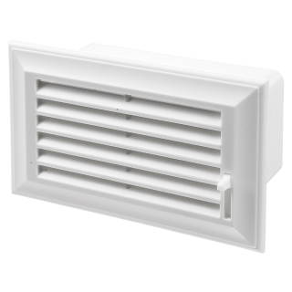 PVC větrací mřížka hranatá s regulací pro zakončení vzduchovodu 204x60 mm