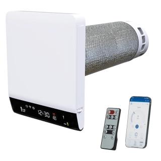 Lokální pokojová rekuperace BRISE 160 s protiproudým výměníkem a Wi-Fi ovládáním